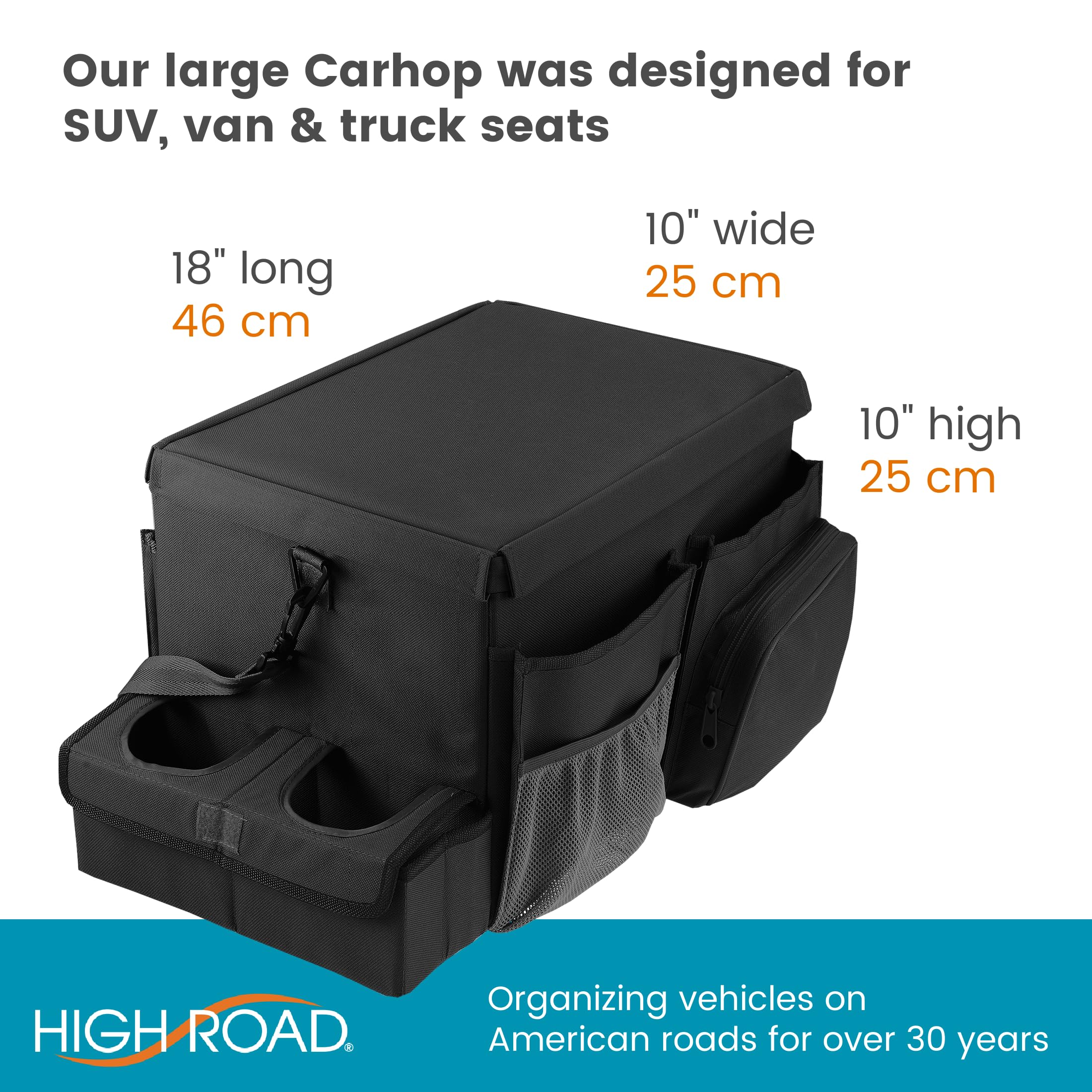 High Road CarHop side pockets provide quick reach storage for belongings