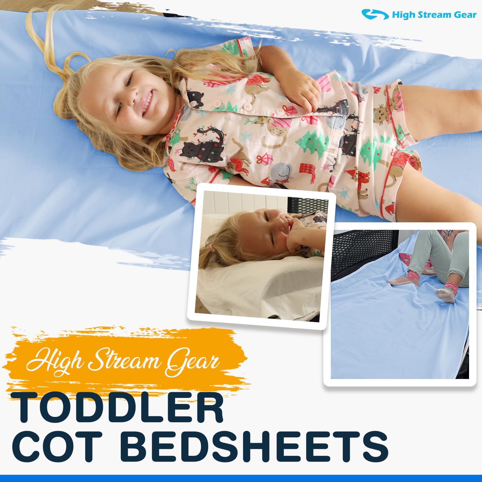 High Stream Gear cot bed sheet hypoallergenic fabric for sensitive skin