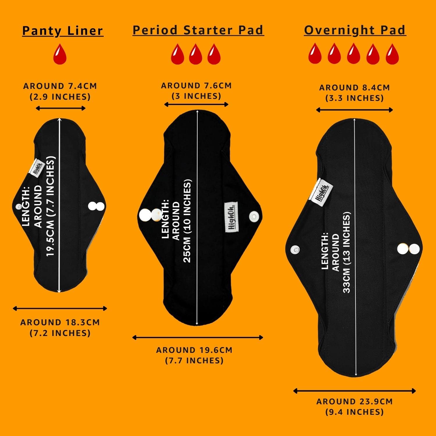 HighOh heavy-flow pad worn all day for reliable protection.