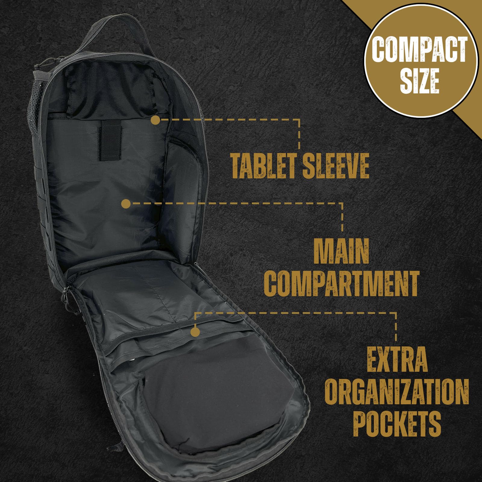 HighSpeedDaddy diaper backpack MOLLE webbing for customizable access.