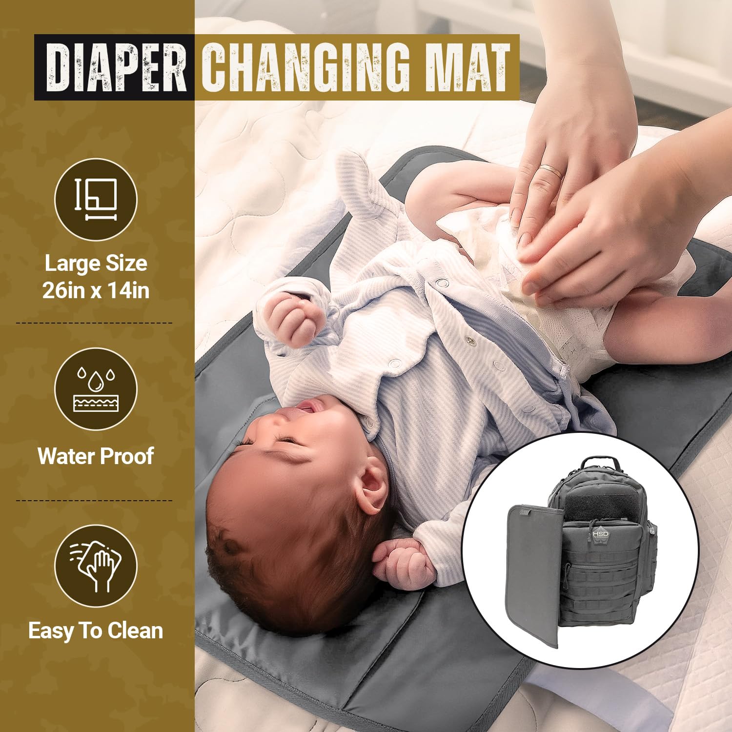 HighSpeedDaddy diaper bag backpack with contoured shoulder straps for comfort.
