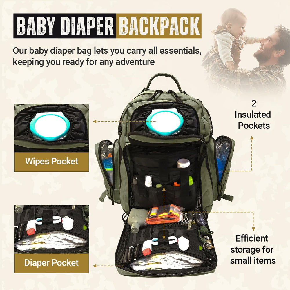 HighSpeedDaddy Ranger Green bag with insulated bottle storage for temperature control.