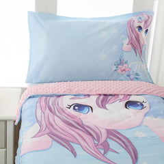 Hilabab unicorn toddler comforter offers soft warmth during bedtime.