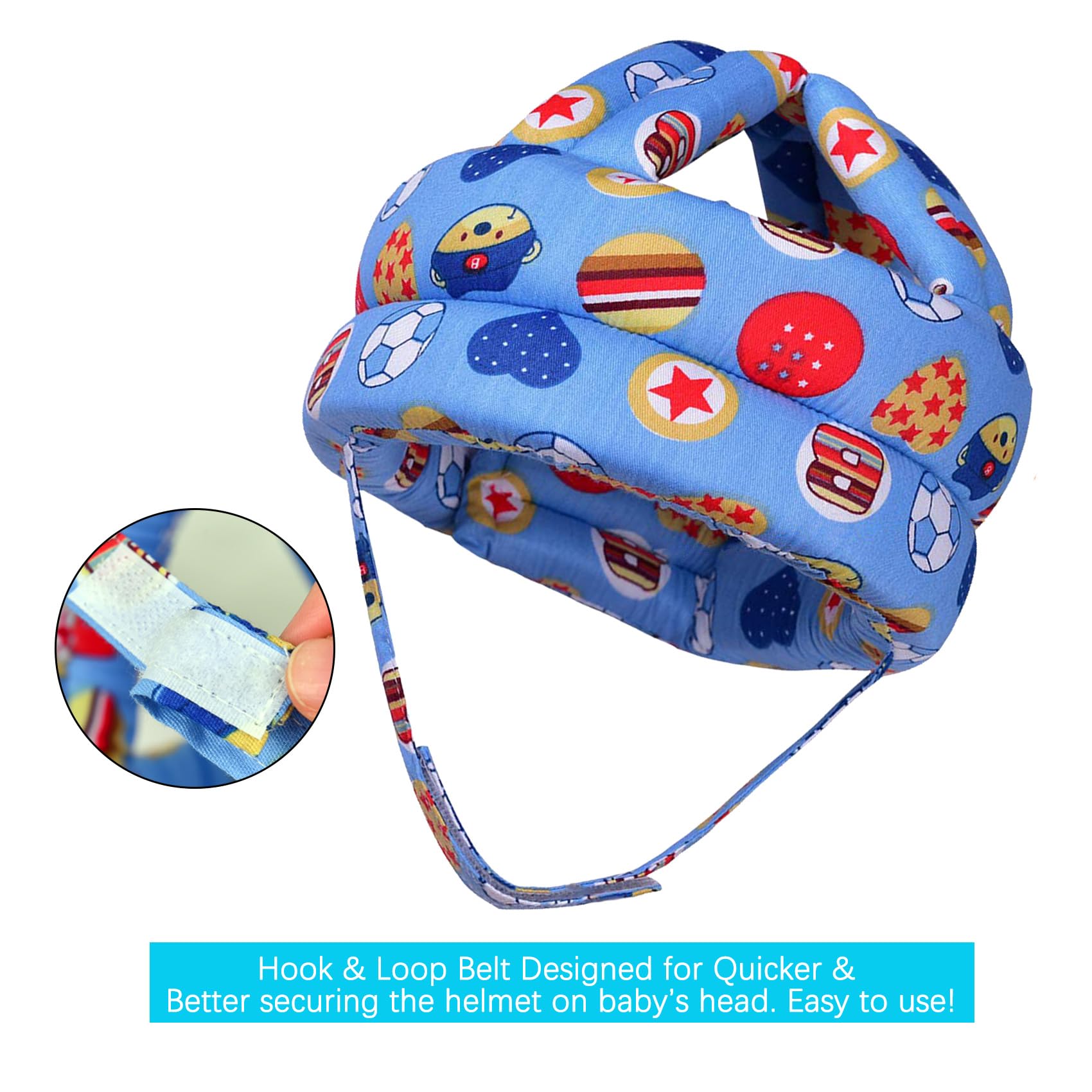 Hilihali baby head protector blue ball style washable outer cover for easy cleaning