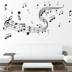 Hiluck music wall art notes notation decal on the wall adds vibrant inspiration.