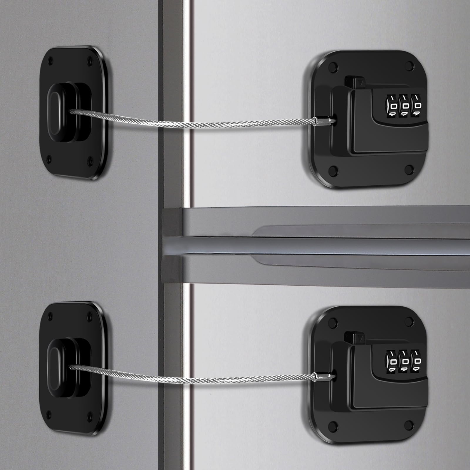 Himake refrigerator lock two-pack secures cabinets and drawers for safer homes