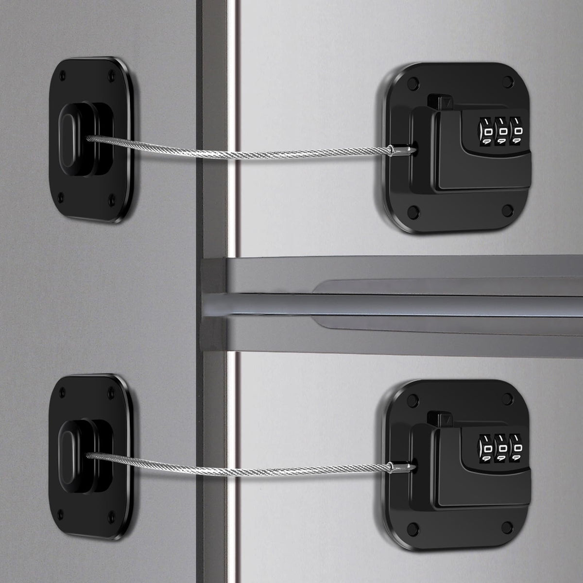Himake refrigerator lock two-pack secures cabinets and drawers for safer homes