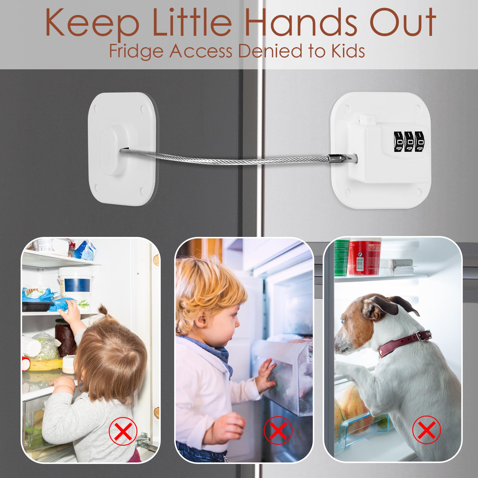 Himake white fridge lock on cabinet blends with kitchen decor
