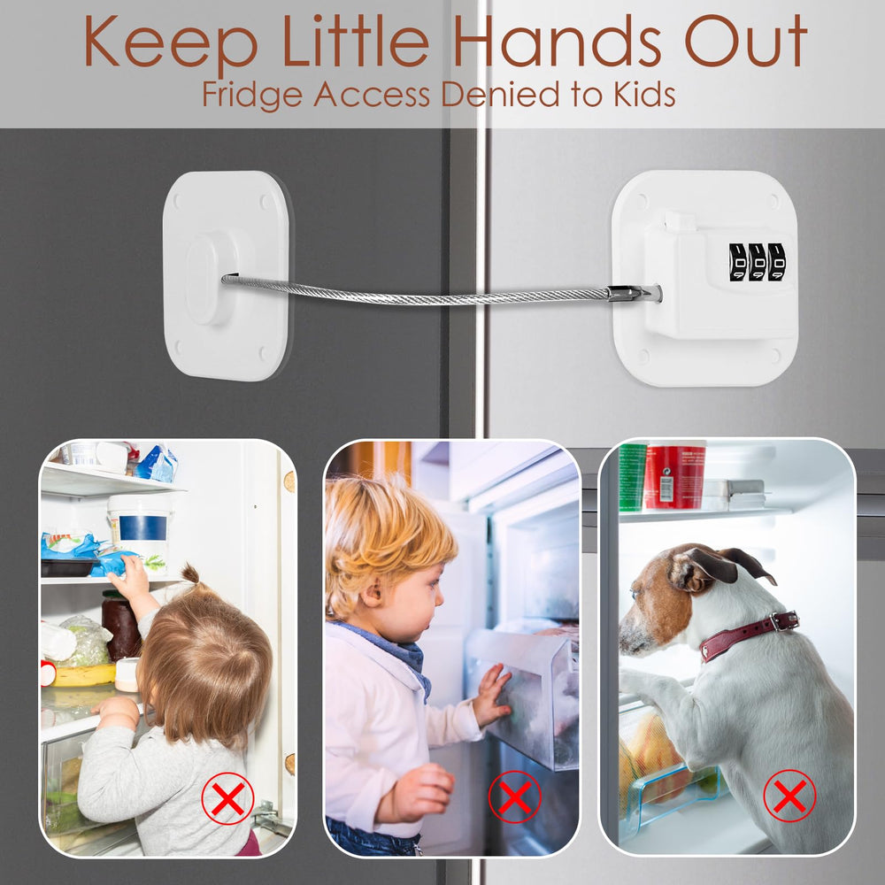 Himake white fridge lock on cabinet blends with kitchen decor