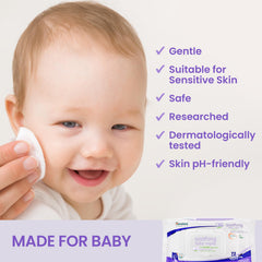 Himalaya baby wipes dermatologically tested for gentle, balanced care of delicate skin.