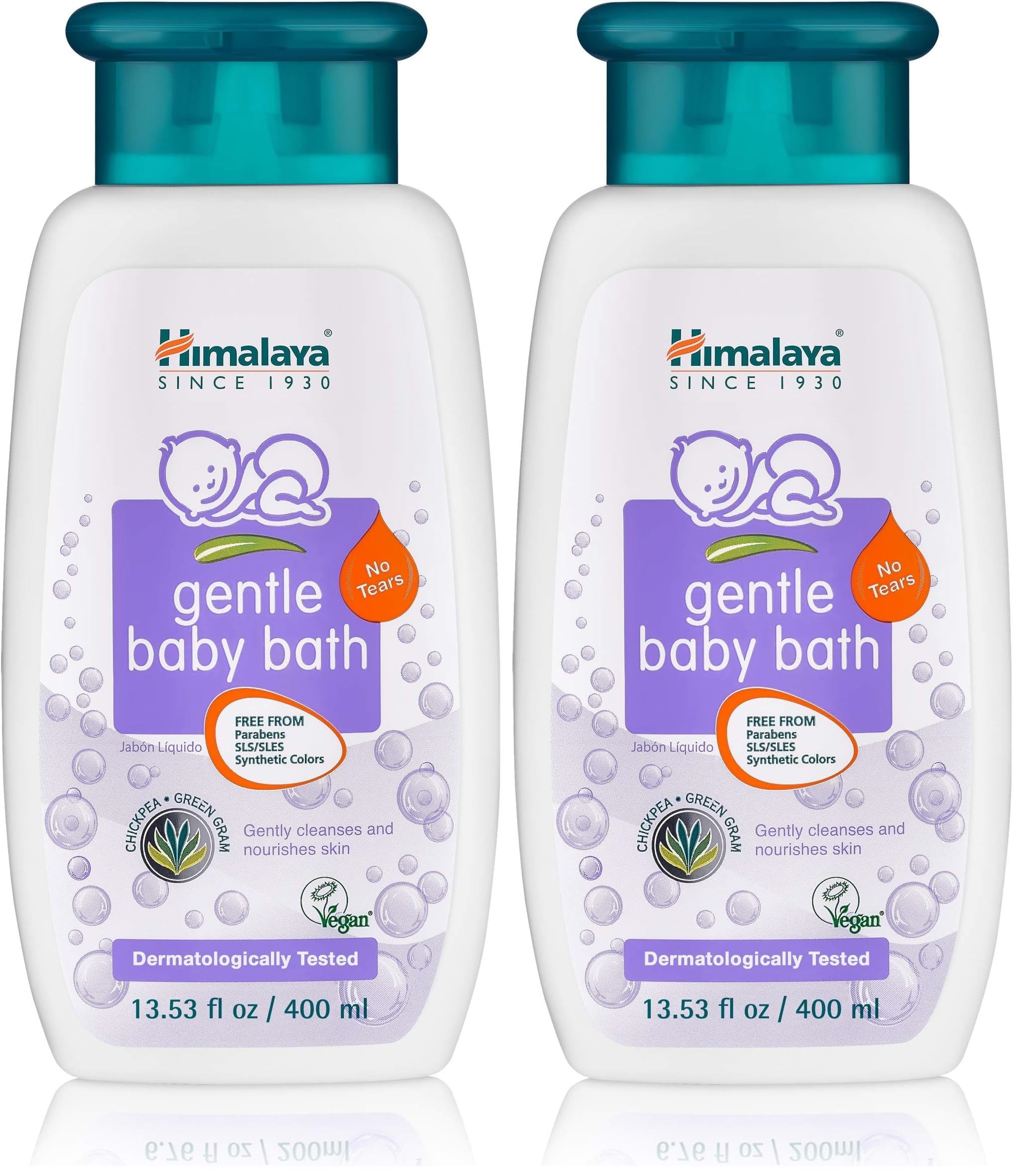 Himalaya Gentle Baby Bath bottle front showing tear-free gentle cleansing for sensitive skin