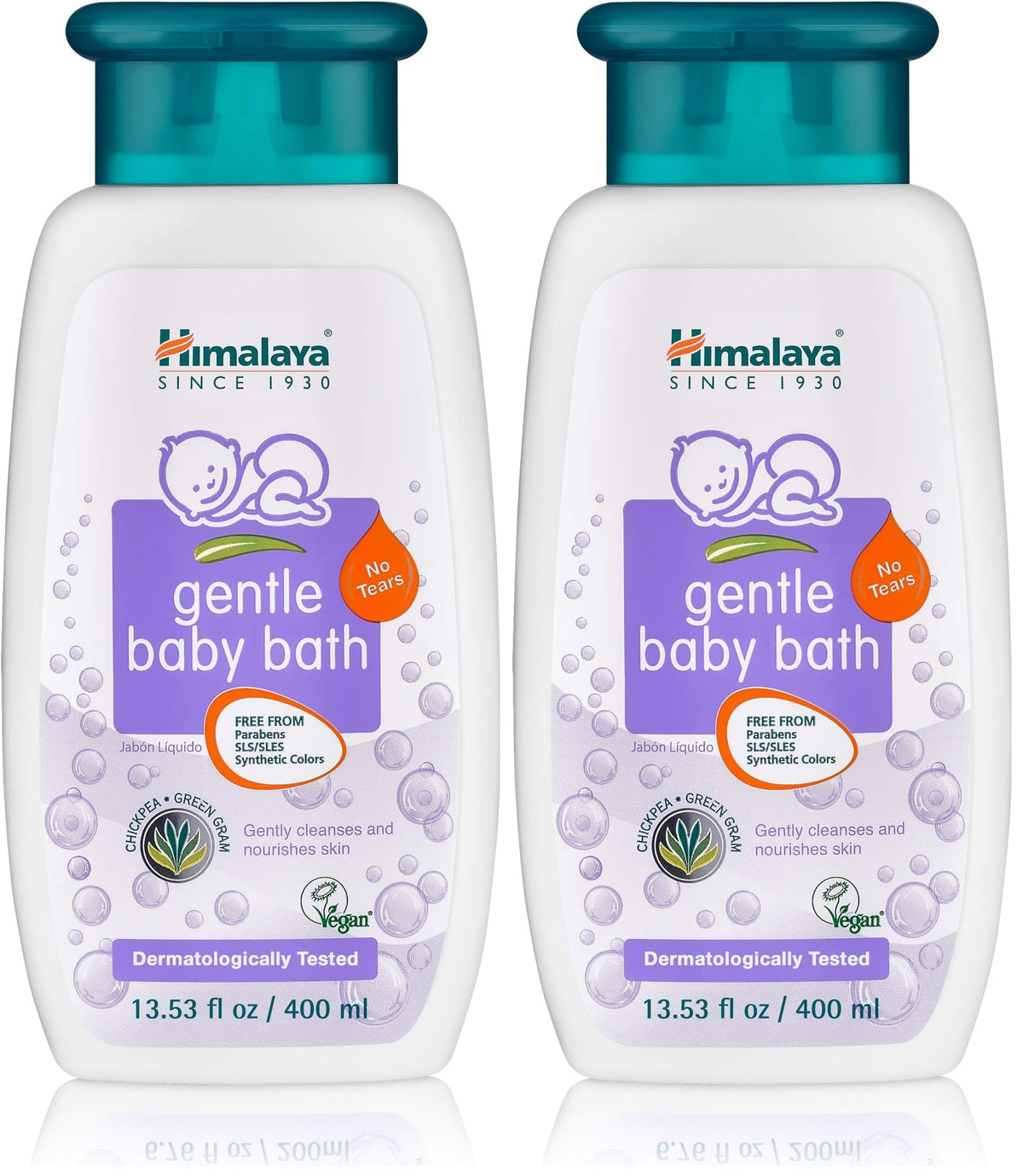 Himalaya Gentle Baby Bath bottle front showing tear-free gentle cleansing for sensitive skin