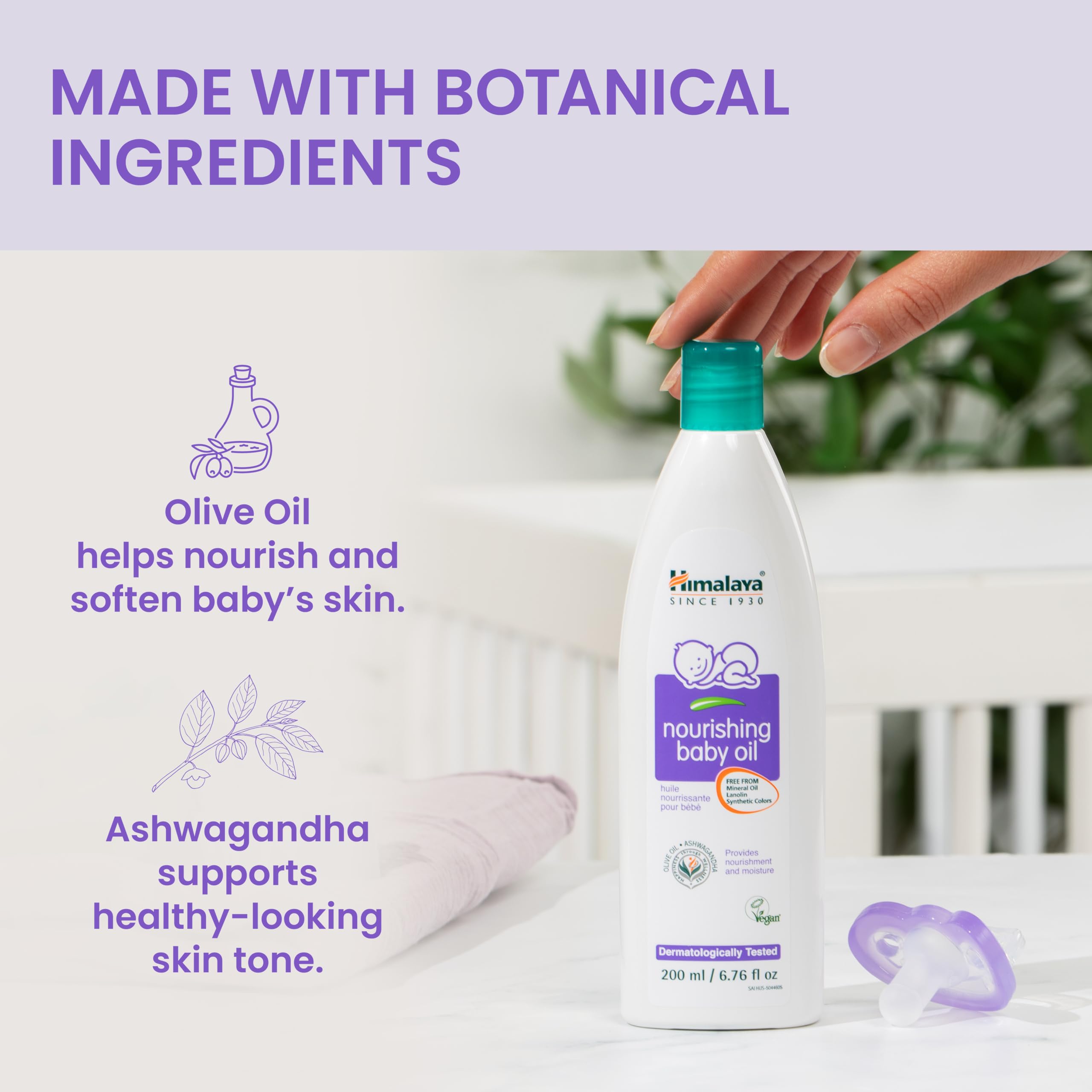 Himalaya Nourishing Baby Oil after-bath moisture for silky skin