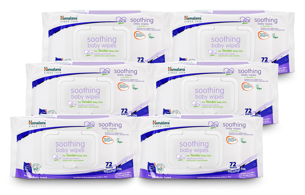 Himalaya Soothing Baby Wipes pack front view for gentle diaper changes.