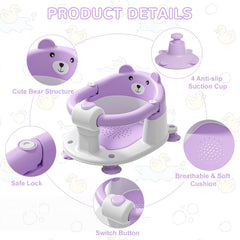 Himold bath seat soft cushion offers gentle, comfortable support for the child.