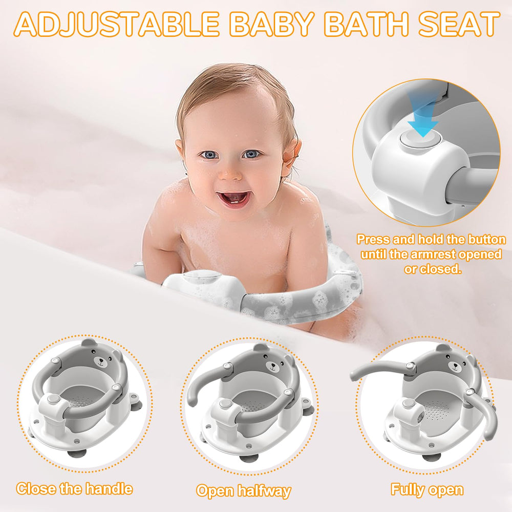 Himold bear shaped bath seat adds playful touch to bath time.