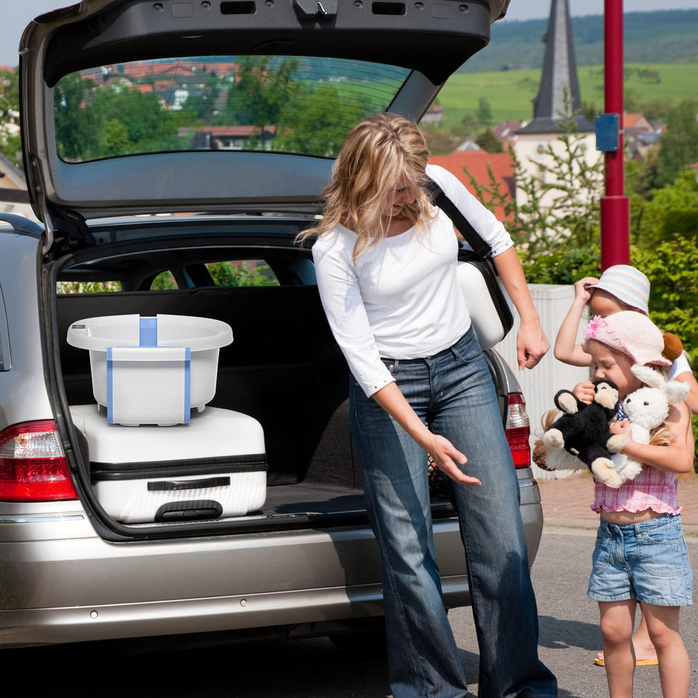 Himold portable travel blue tub ready for home and trips