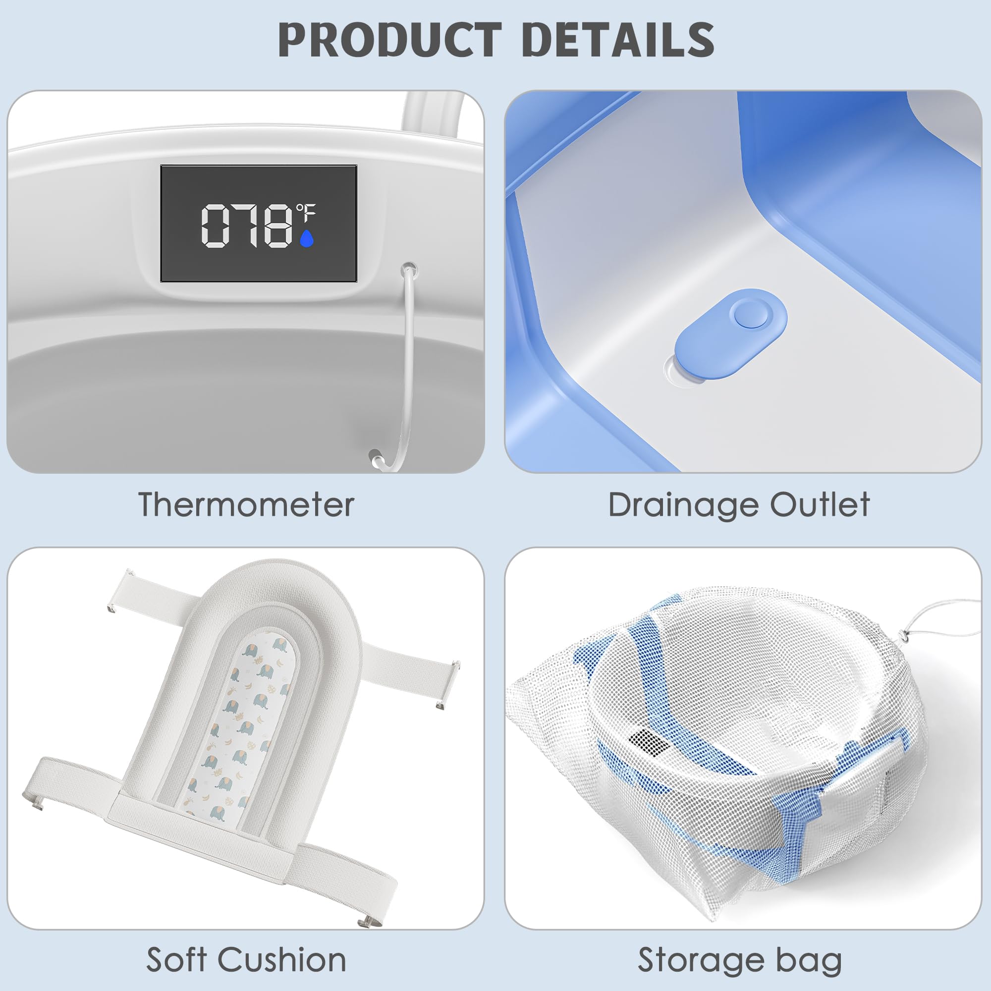 Himold soft cushion support cushions baby's head and neck during baths