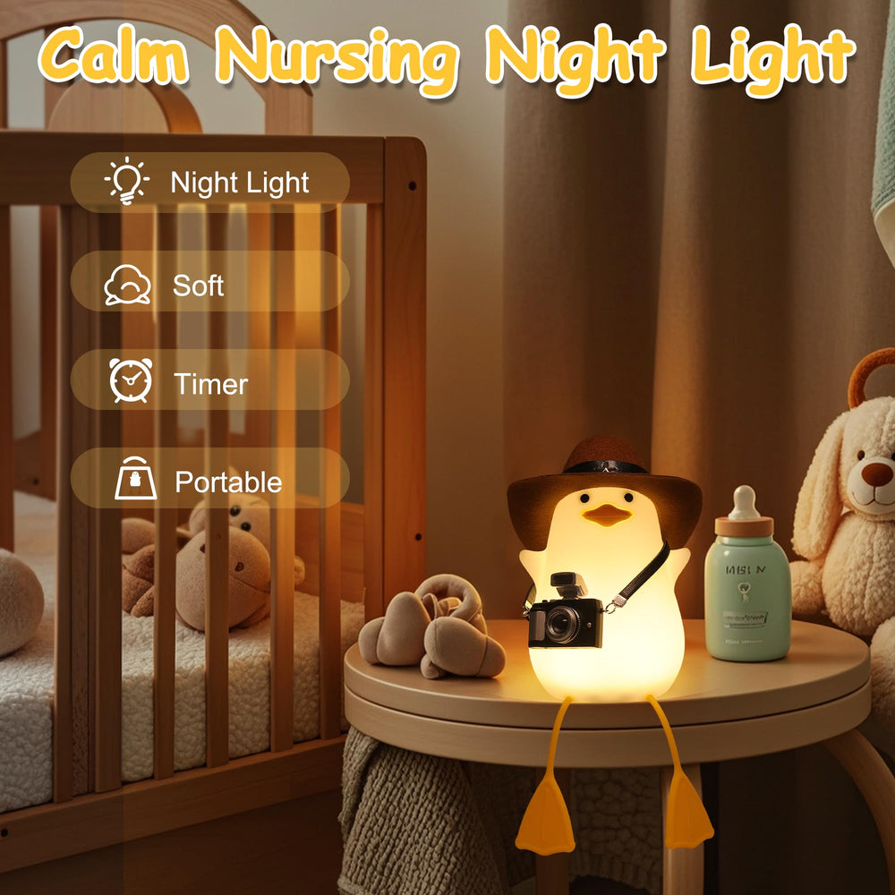 Hinittey Cowboy Duck Night Light doubles as a phone holder