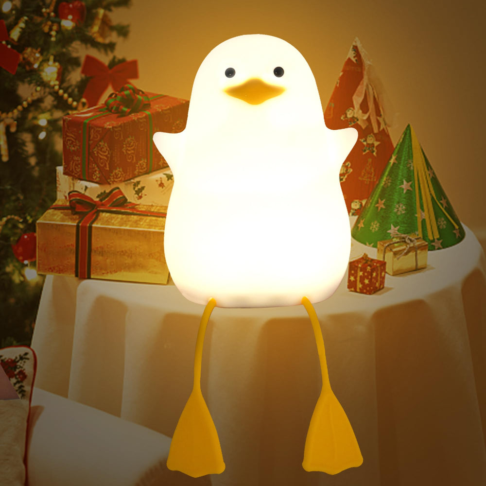 Hinittey duck night light glows softly for bedtime comfort