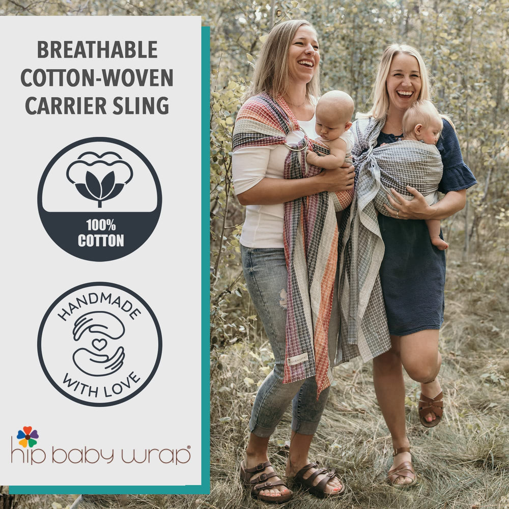 Hip Baby Wrap ergonomic support distributes weight to ease shoulder strain