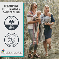 Hip Baby Wrap ergonomic support distributes weight to ease shoulder strain