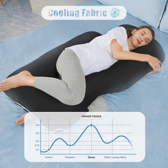 HIPHOP PANDA 57 inch pillow on bed promotes spinal alignment for restful nights