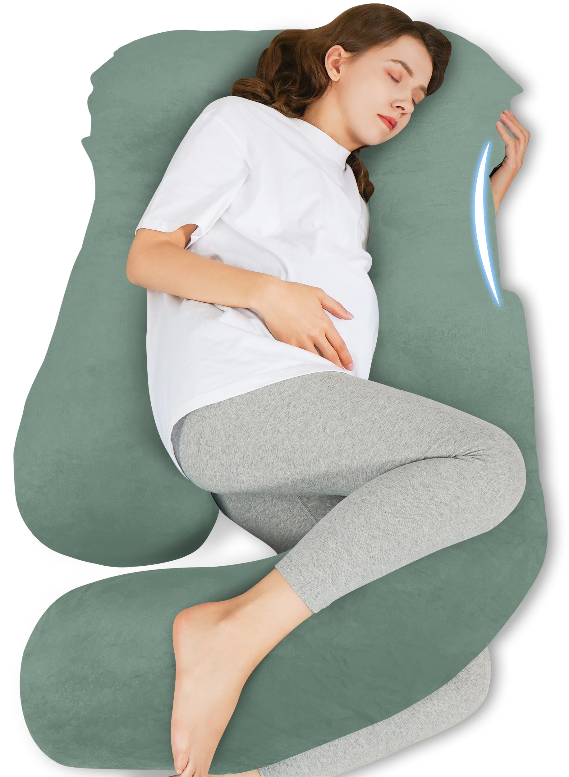 HIPHOP PANDA 57-inch U-shaped pillow provides full-body support for comfortable sleep.