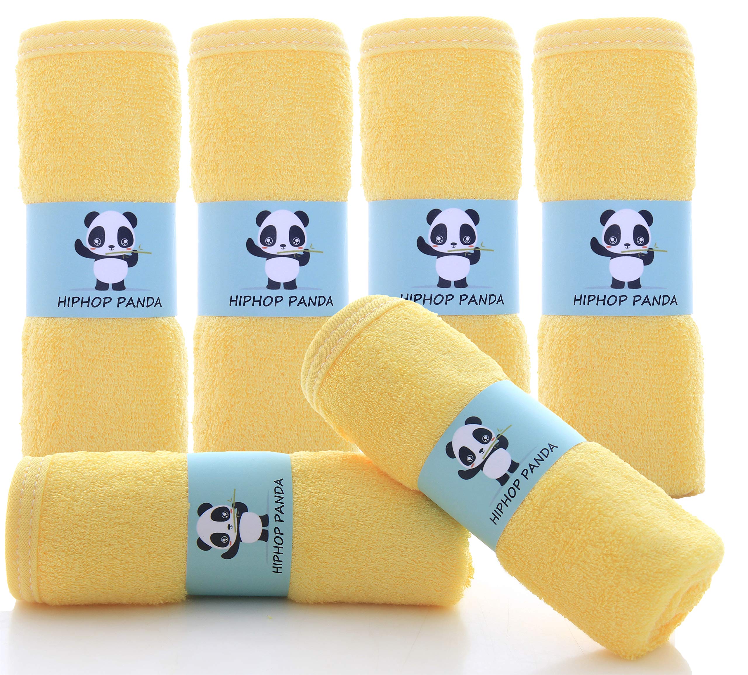 HIPHOP PANDA double-layer washcloths provide gentle bath time absorbency.