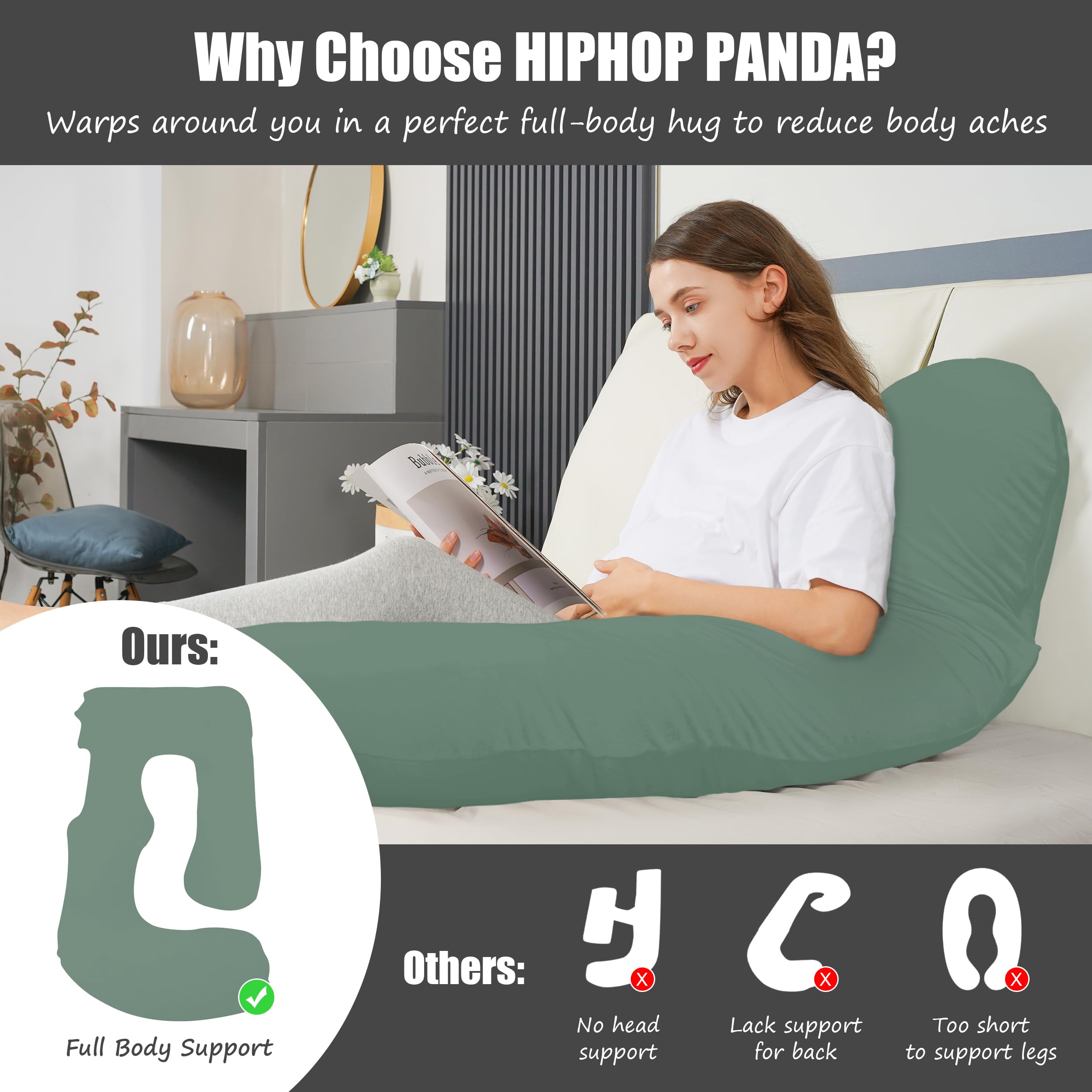 Side-sleep position with HIPHOP PANDA enhances comfort and alignment.