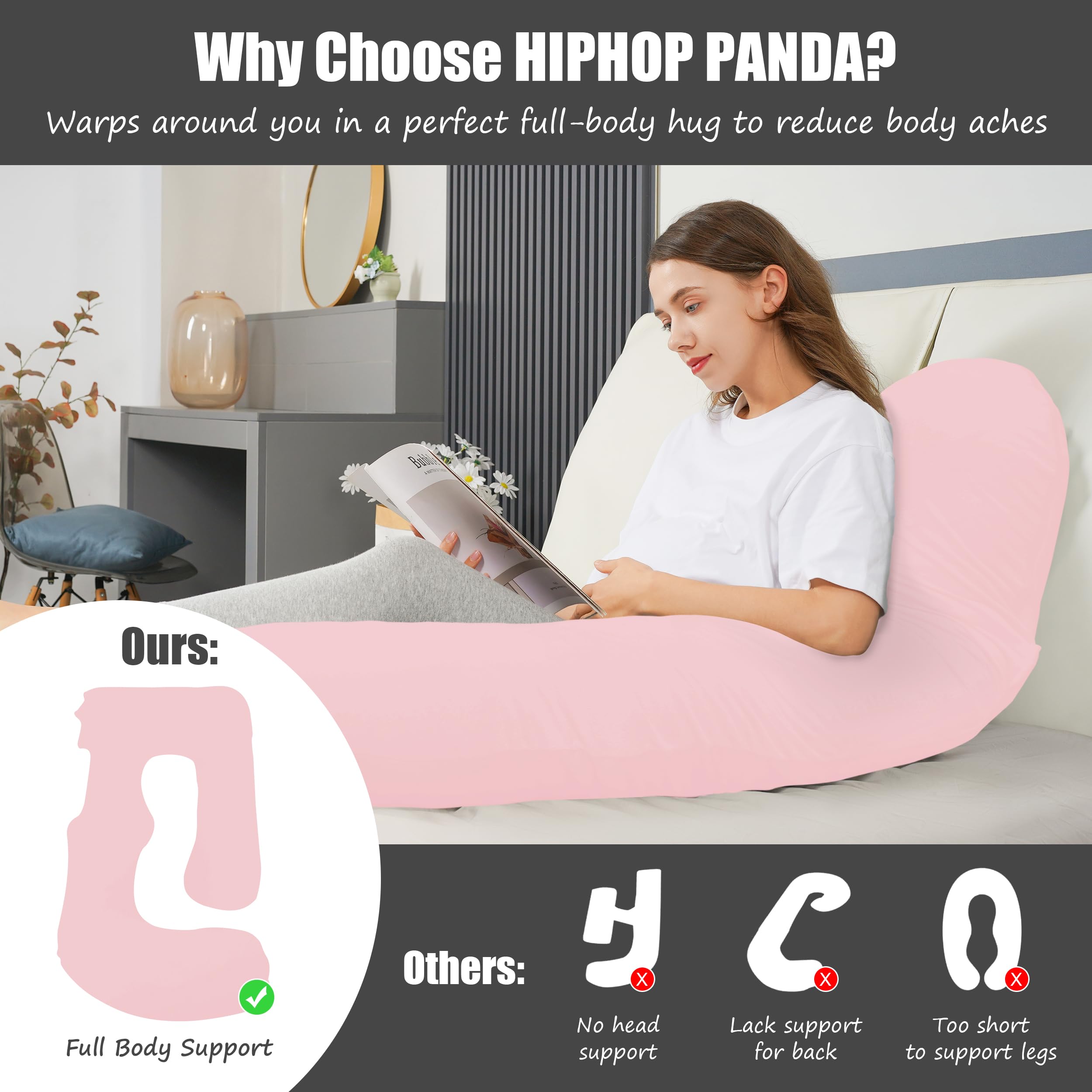 HIPHOP PANDA back and hip support helps relieve pressure during rest.