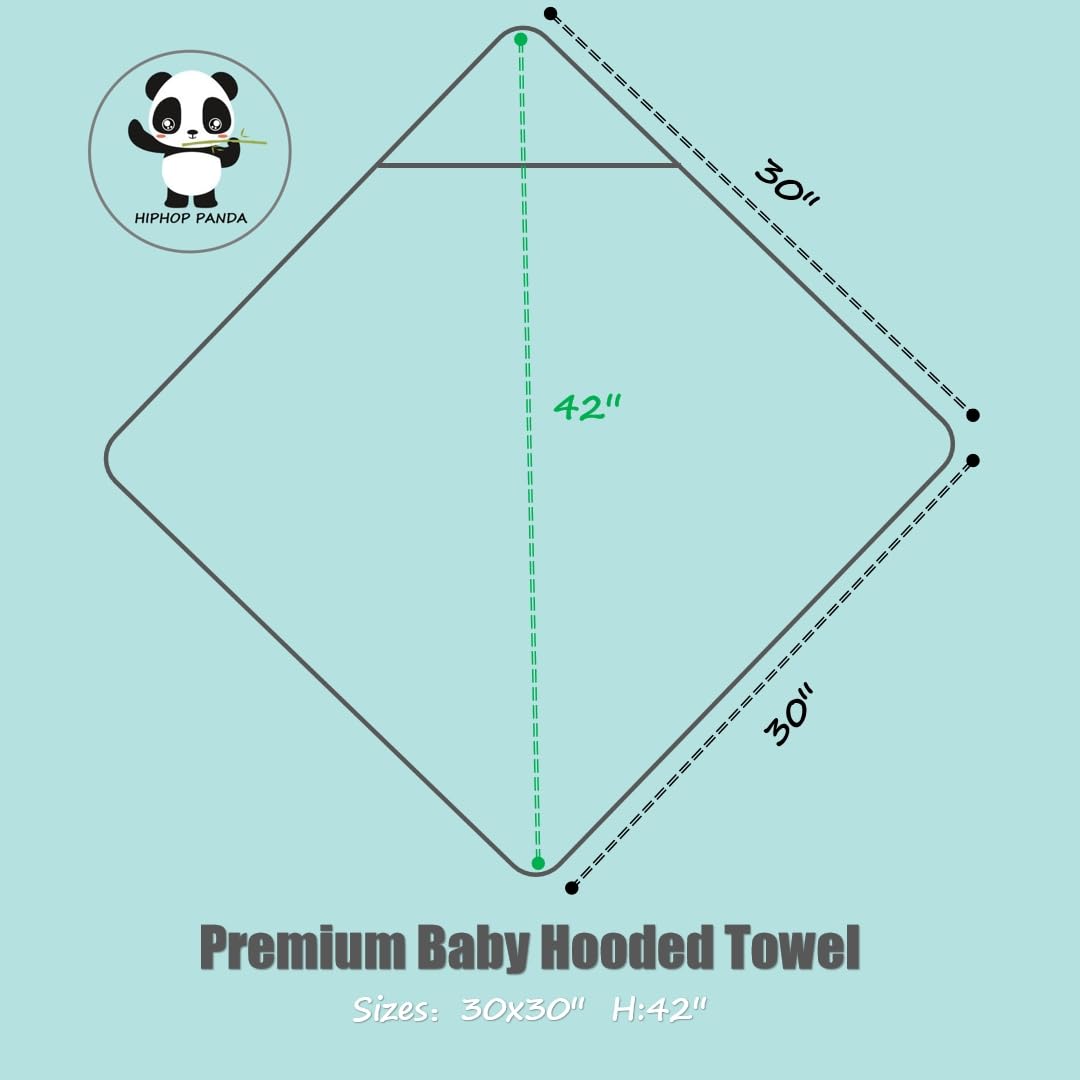 HIPHOP PANDA towel with bear ears for cozy post-bath snuggles