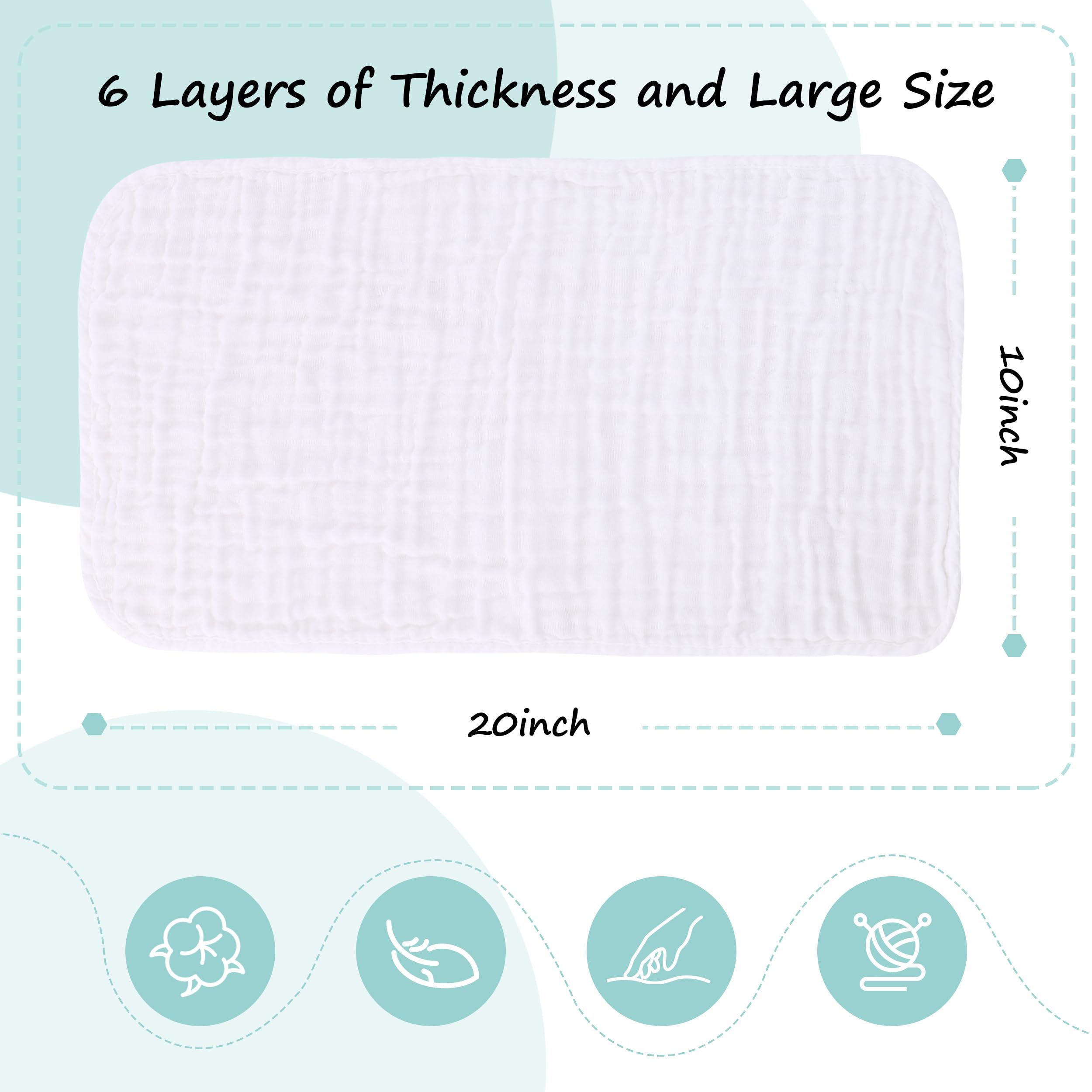 HIPHOP PANDA large burp cloth 20x10 inches protects outfits during spills