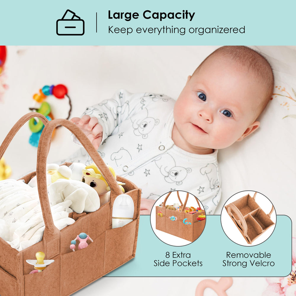 HIPHOP PANDA diaper caddy soft felt material feels durable yet gentle