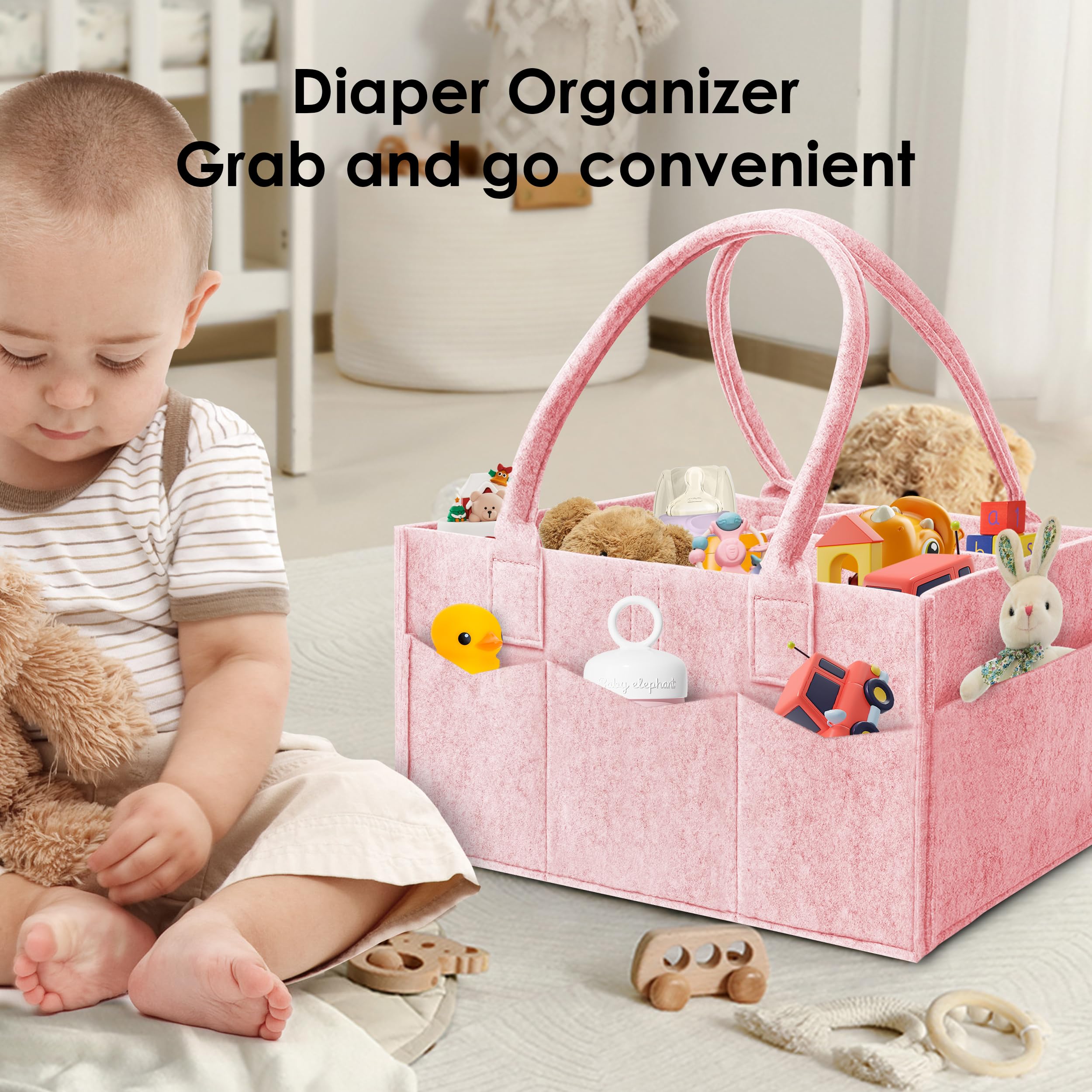 HIPHOP PANDA wide pockets offer flexible storage for wipes, diapers, and essentials
