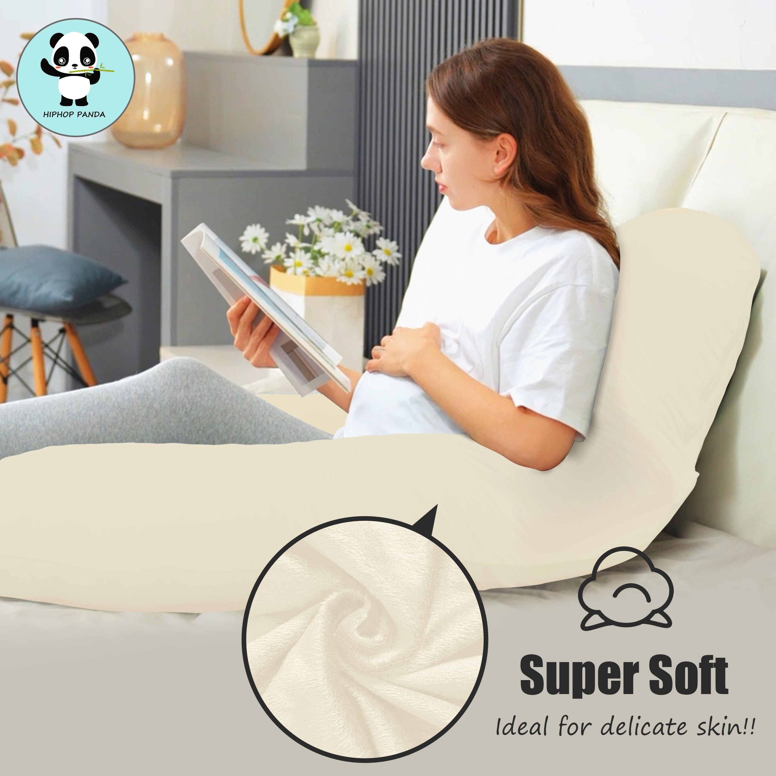 HIPHOP PANDA ergonomic design aids alignment for side sleepers.