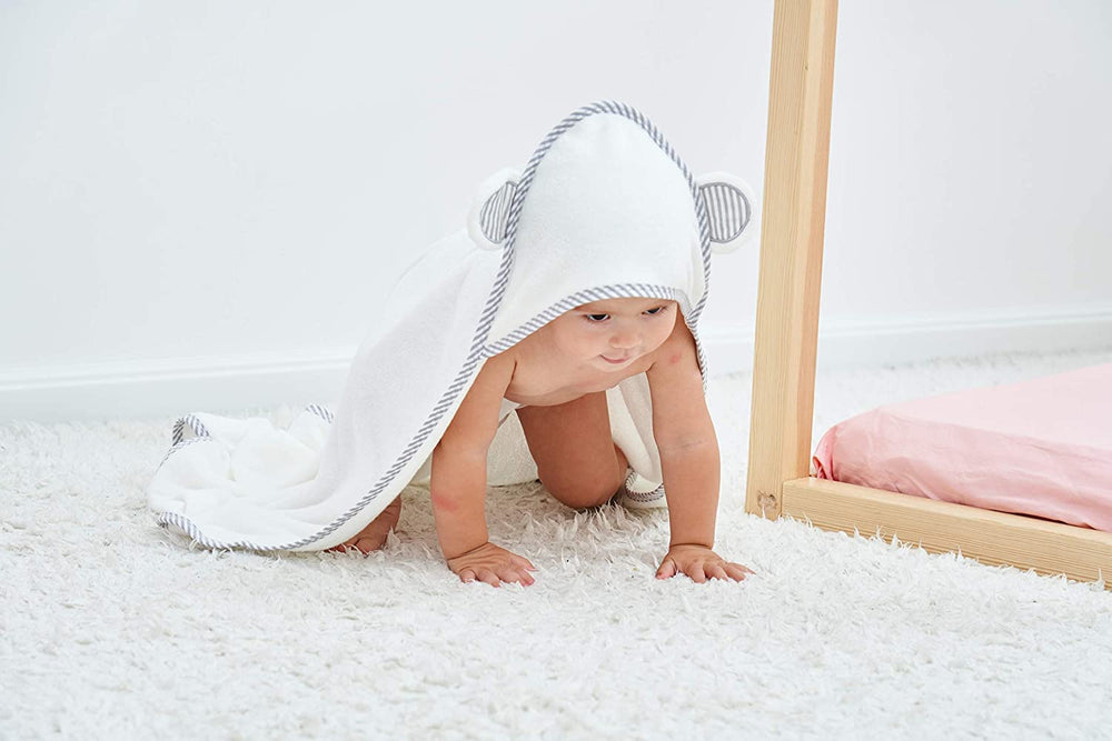 Gift-ready HIPHOP PANDA hooded towel with bear ears