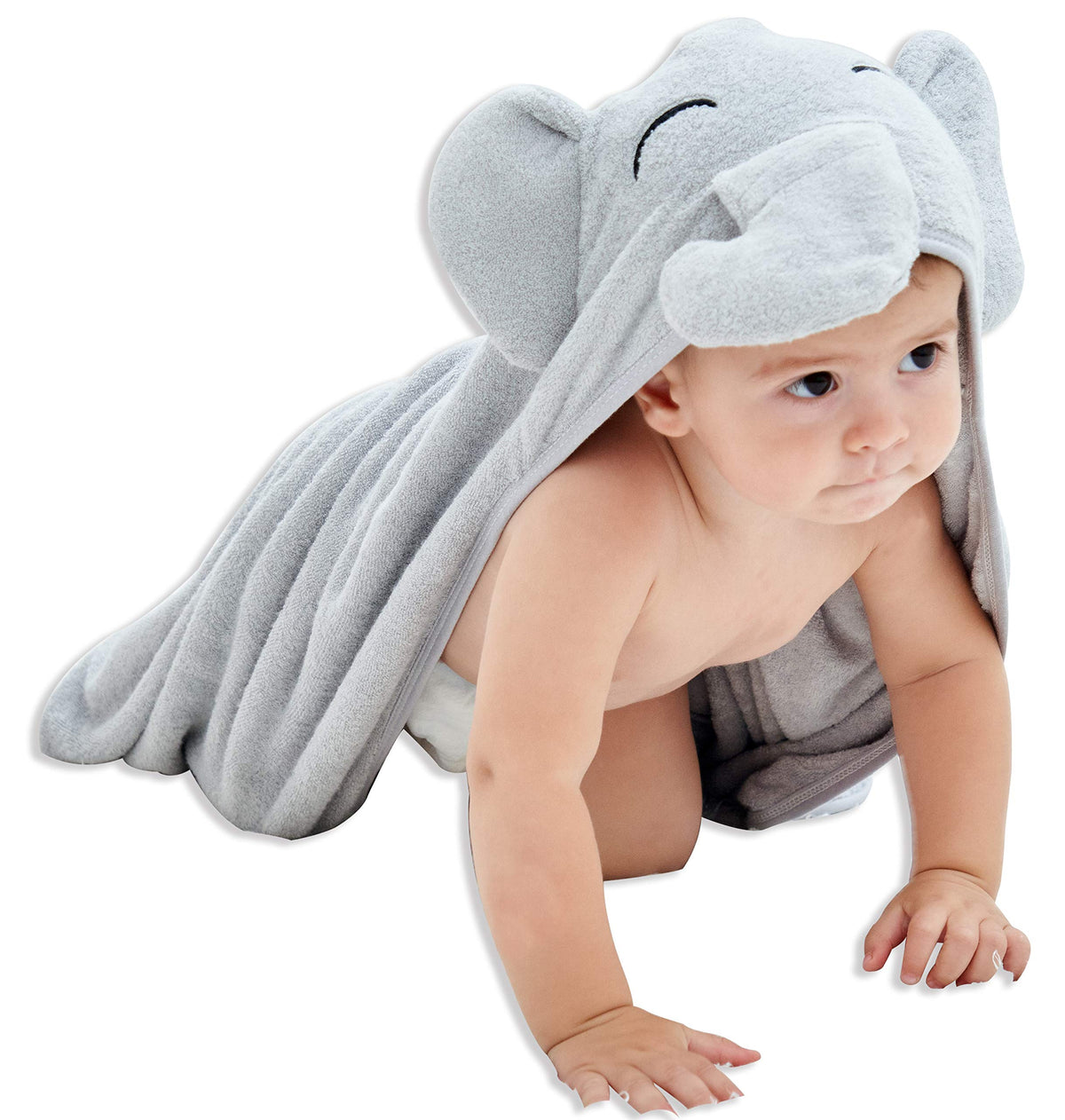 HIPHOP PANDA hooded towel in bamboo rayon for soft, quick-drying bath time