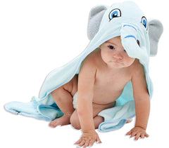 Hiphop Panda hooded towel with blue bear ears keeps baby warm after bath