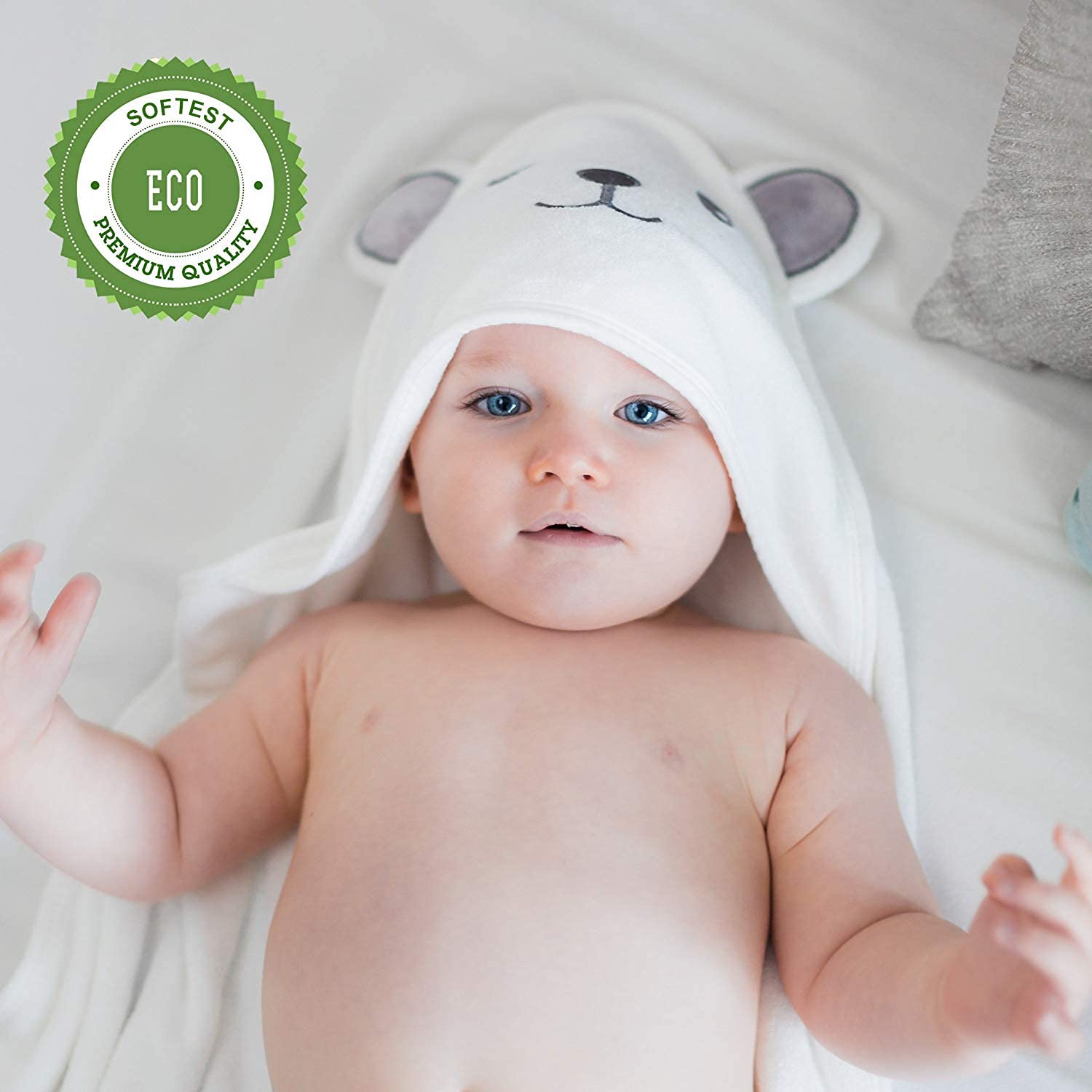 HIPHOP PANDA bamboo-rayon hooded towel two-layer design boosts absorbency