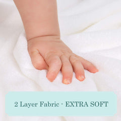 HIPHOP PANDA hooded towel doubles as swaddle and changing mat cover.