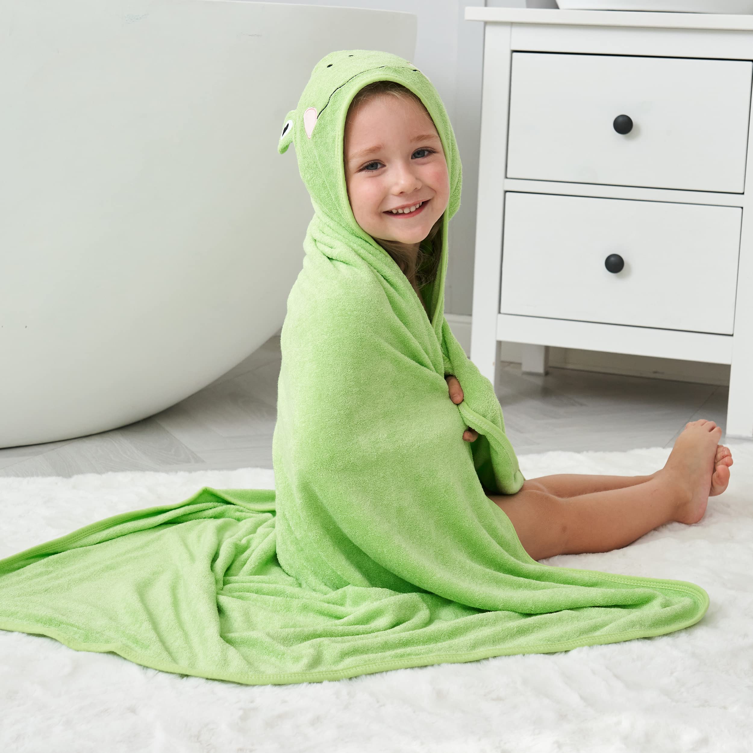 HIPHOP PANDA hooded towel two-layer absorbent for quick drying