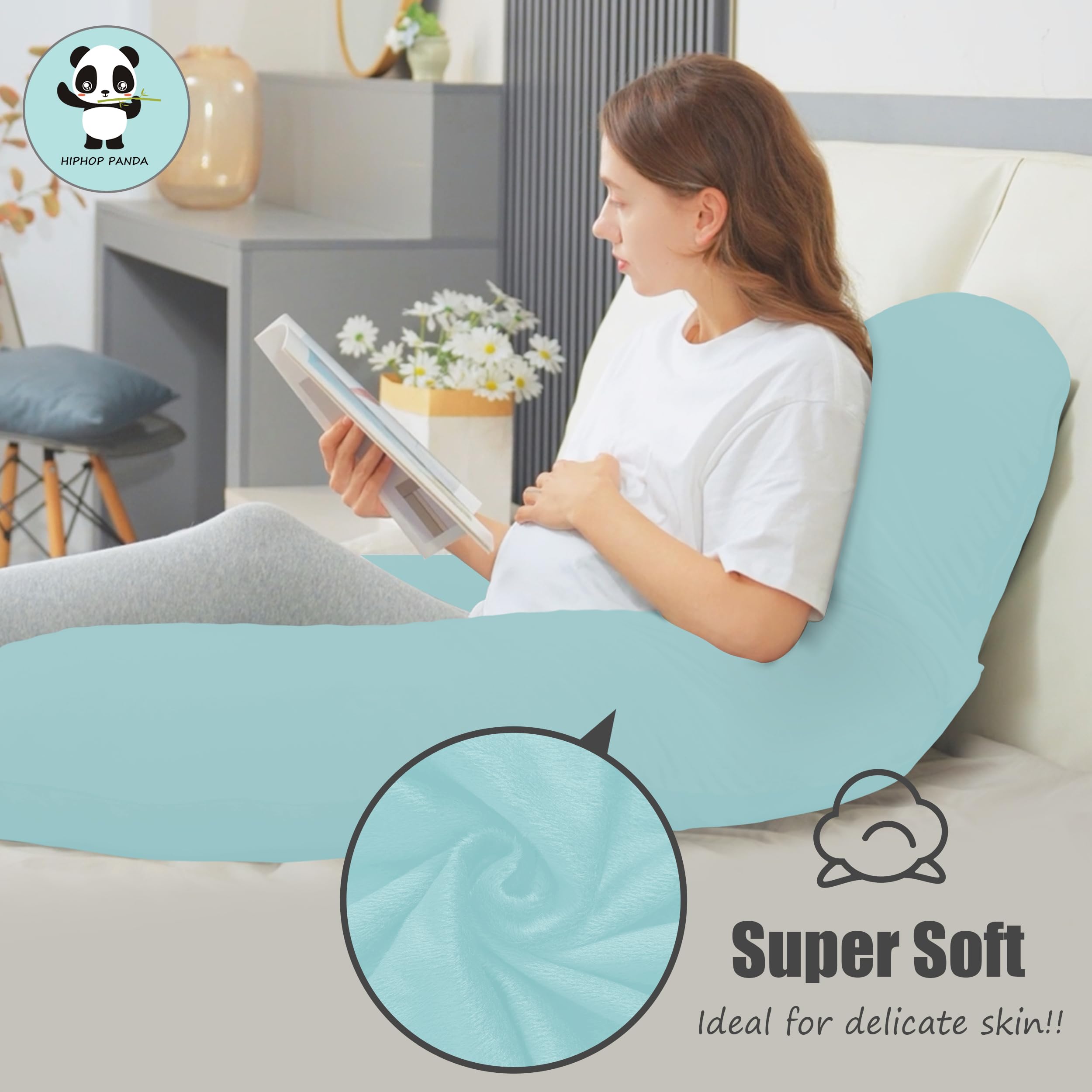 HIPHOP PANDA ice blue removable cover keeps pillow clean and fresh.