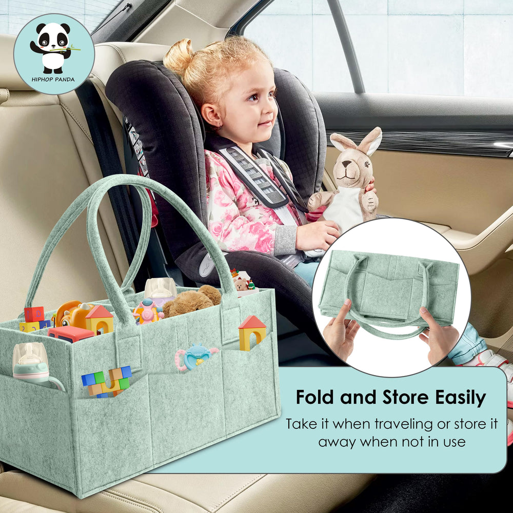 HIPHOP PANDA large capacity diaper caddy keeps diapers and wipes handy