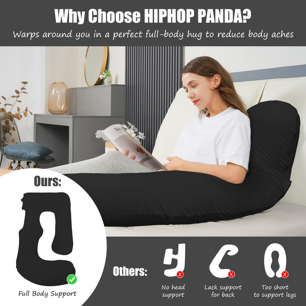 HIPHOP PANDA pillow nursing-relax black supports multi-use comfort.