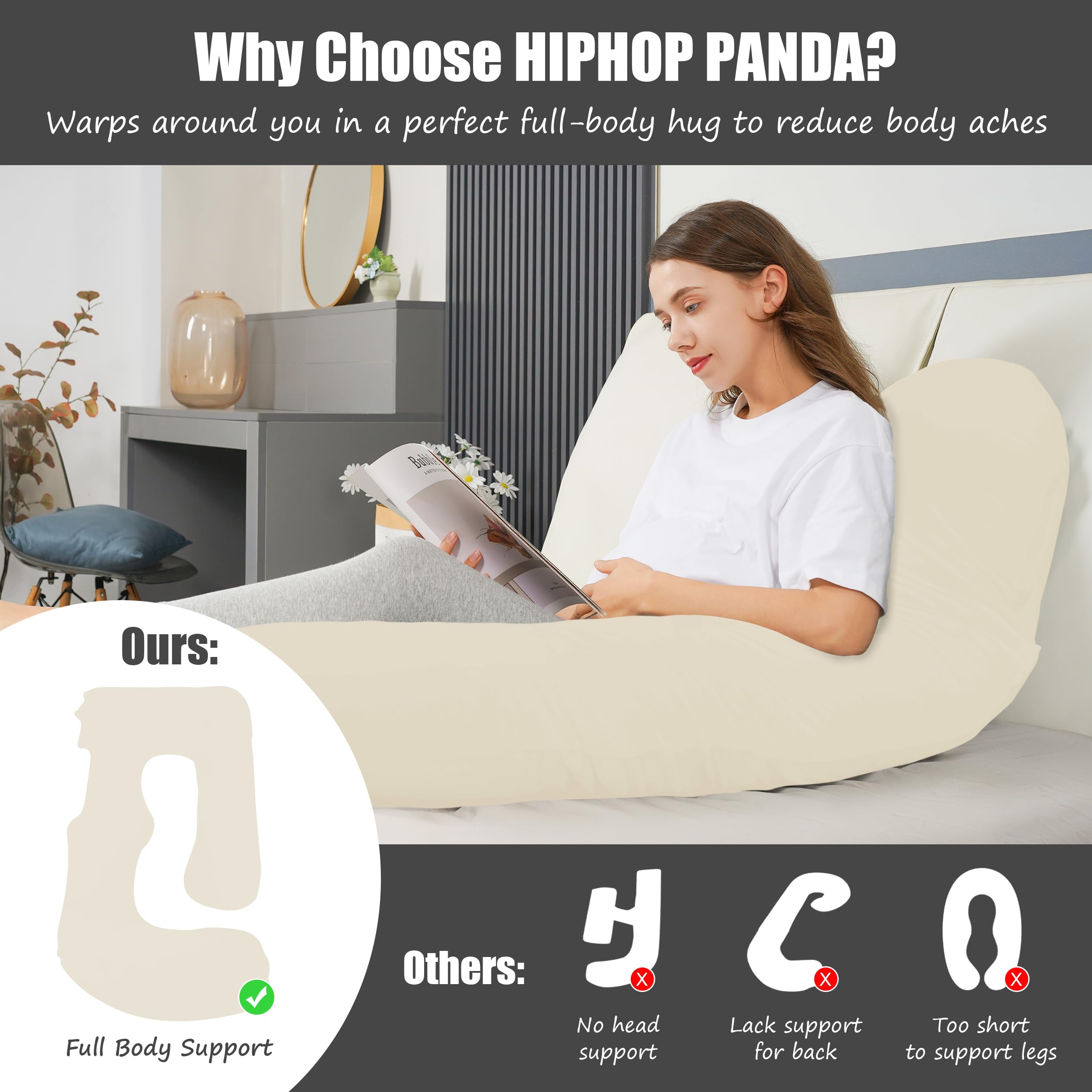 HIPHOP PANDA versatile pillow for nursing and reading.