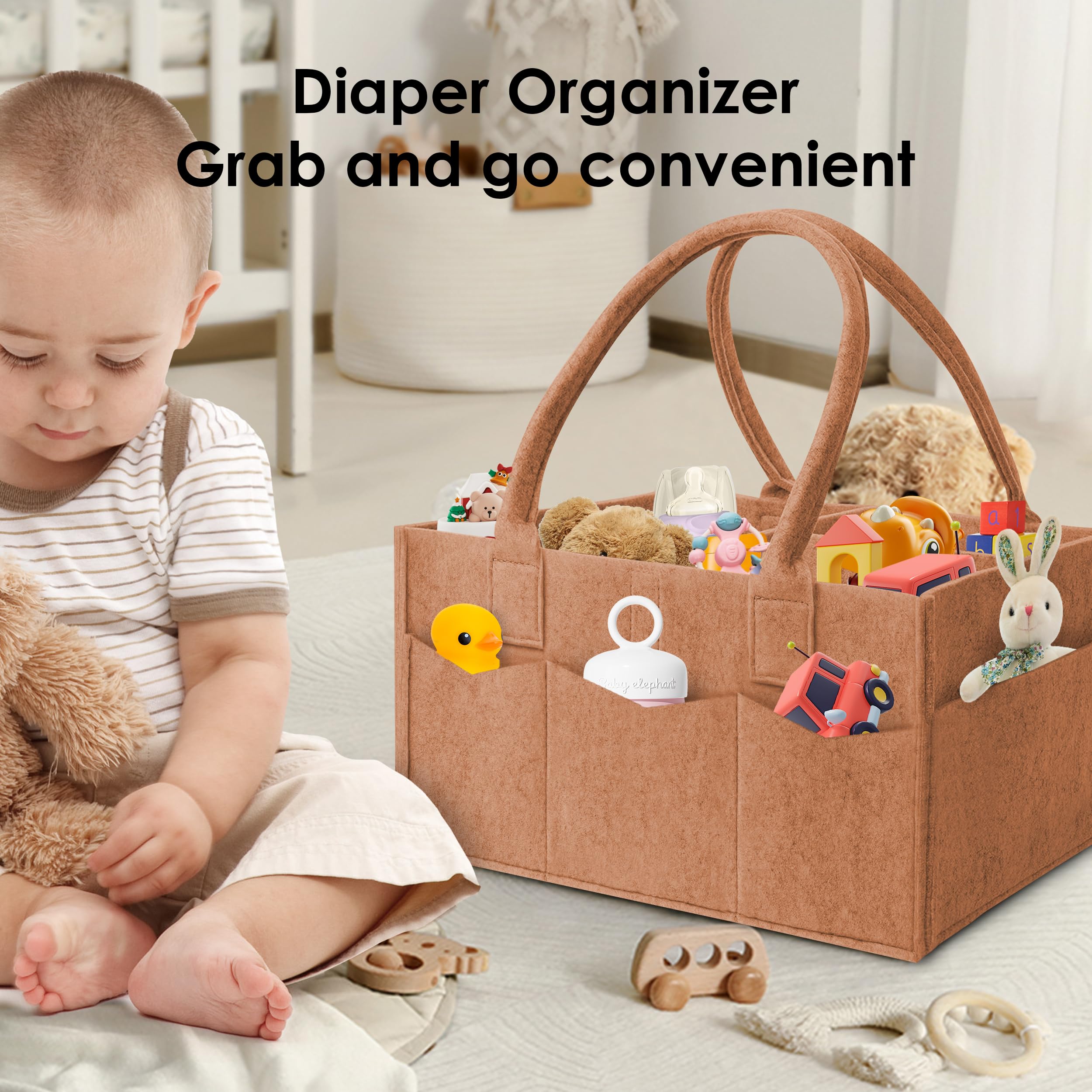 HIPHOP PANDA diaper caddy ready for car travel and on-the-go parenting.