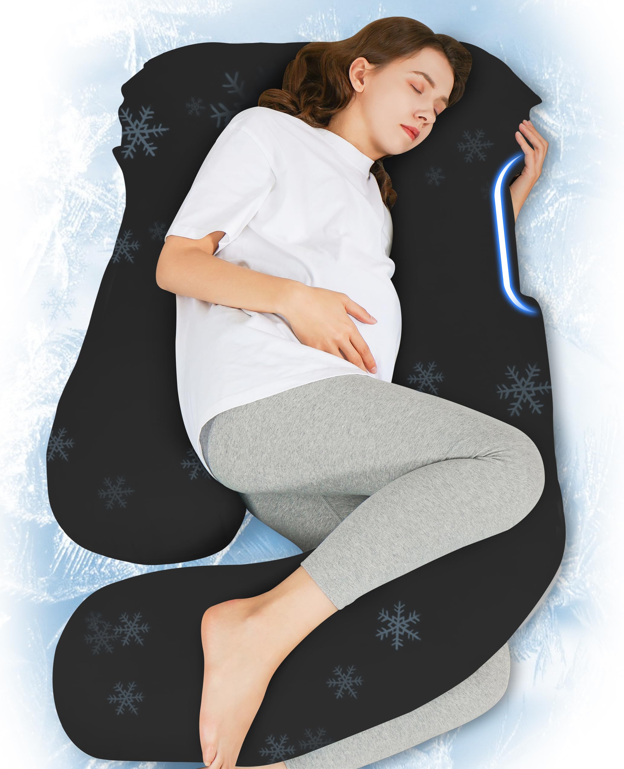 HIPHOP PANDA U-Shaped Pillow side view provides full body support for comfortable sleep