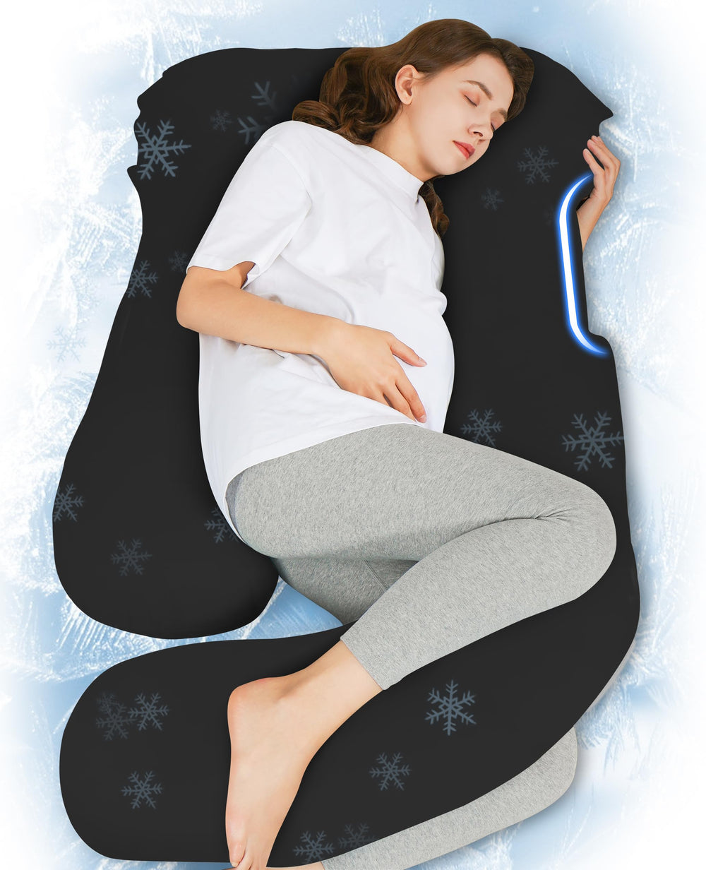 HIPHOP PANDA U-Shaped Pillow side view provides full body support for comfortable sleep