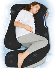 HIPHOP PANDA U-Shaped Pillow side view provides full body support for comfortable sleep